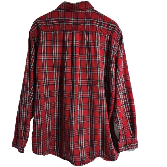 Vintage LL Bean Flannel Plaid Shirt Men's XL Reg. Long Sleeve Button Up Shirt - Picture 3 of 10